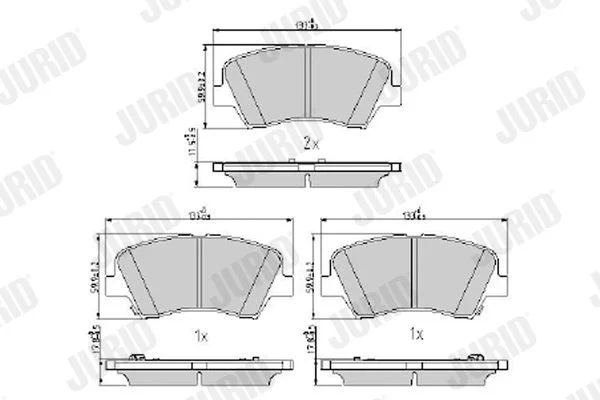 Conjunto de pastilhas de travão de disco JURID 573406J