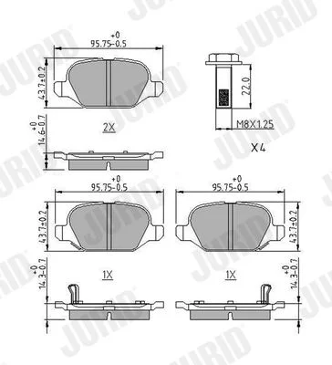 Brake Pad Set, disc brake JURID 573427J