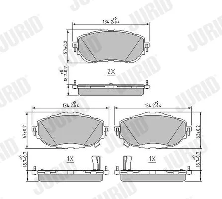 Conjunto de pastilhas de travão de disco JURID 573440J