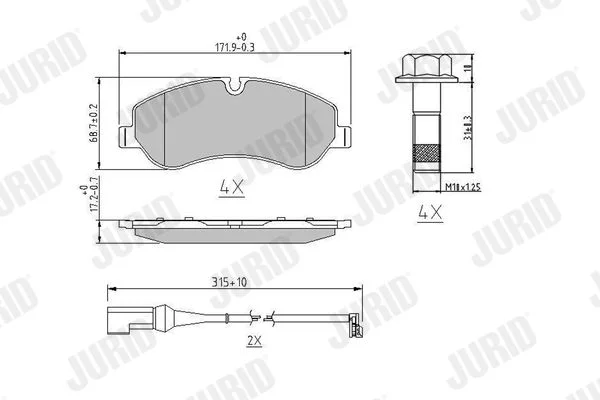 Brake Pad Set, disc brake JURID 573690J