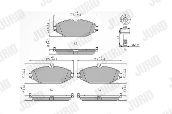 Brake Pad Set, disc brake JURID 573692J