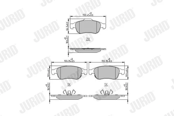 Conjunto de pastilhas de travão de disco JURID 573766J