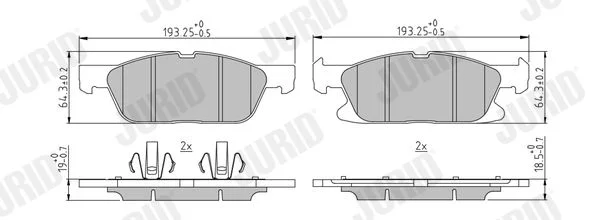Brake Pad Set, disc brake JURID 573837J
