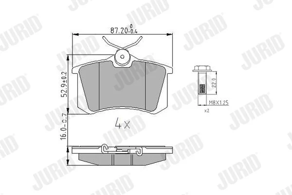 Conjunto de pastilhas de travão de disco JURID 573847J