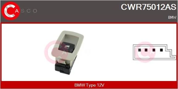 Switch, window regulator casco CWR75012AS