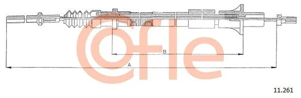 Cabo de acionamento, controlo da embraiagem COFLE 92.11.261