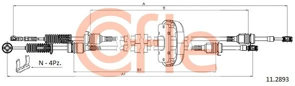 Cable Pull, manual transmission COFLE 92.11.2893