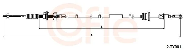 Cable Pull, clutch control COFLE 92.2.TY001