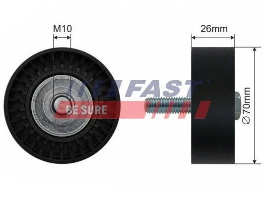 Tensioner Pulley, V-ribbed belt FAST FT44530