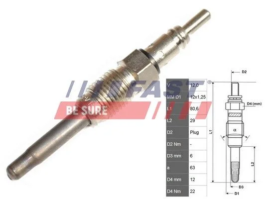 Vela de Incandescência FAST FT82725