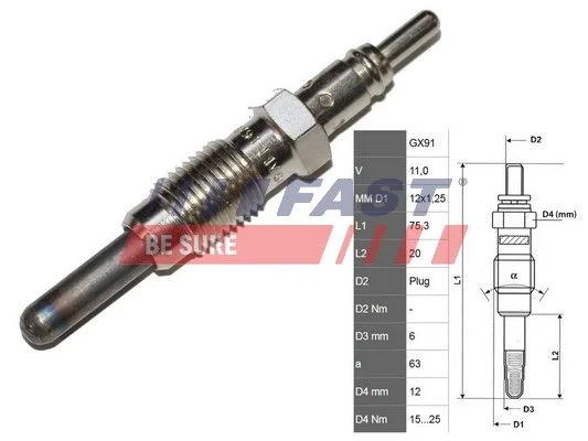 Vela de Incandescência FAST FT82728
