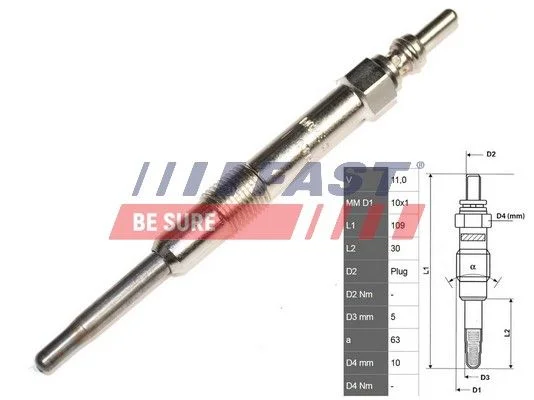 Vela de Incandescência FAST FT82733
