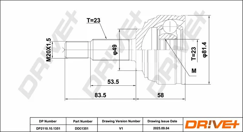 Joint Kit, drive shaft Dr!ve+ DP2110.10.1351