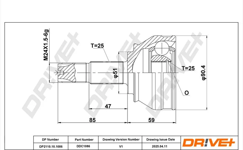 Joint Kit, drive shaft Dr!ve+ DP2110.10.1086
