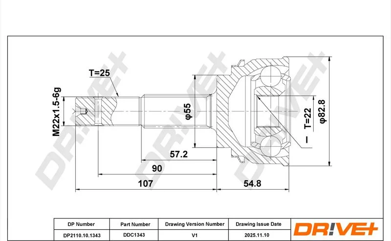 Joint Kit, drive shaft Dr!ve+ DP2110.10.1343
