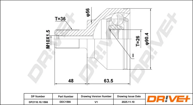 Joint Kit, drive shaft Dr!ve+ DP2110.10.1566