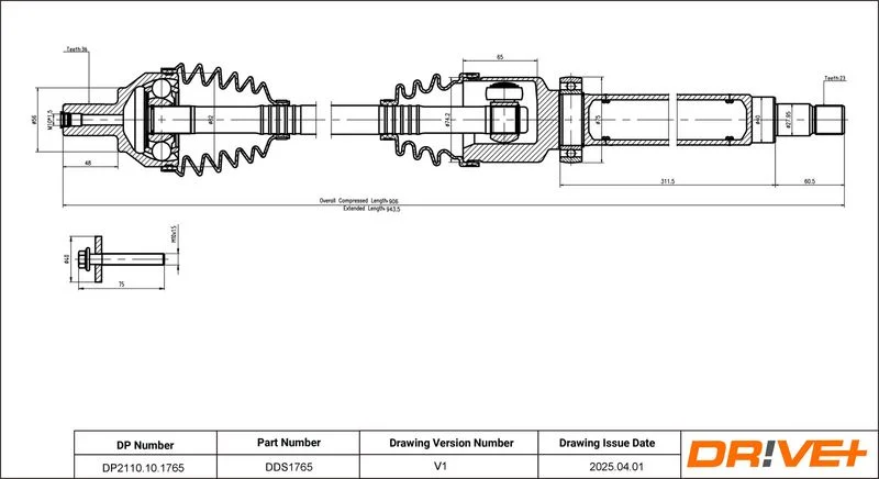 Drive Shaft Dr!ve+ DP2110.10.1765