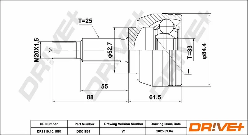 Joint Kit, drive shaft Dr!ve+ DP2110.10.1861