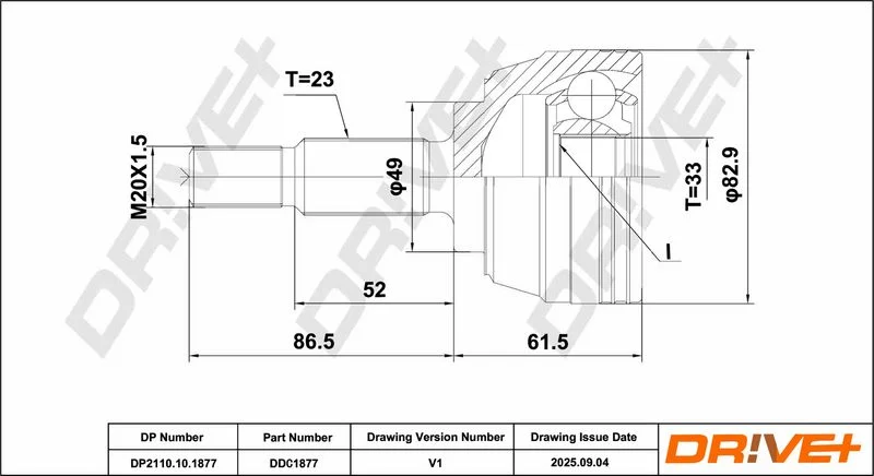 Joint Kit, drive shaft Dr!ve+ DP2110.10.1877