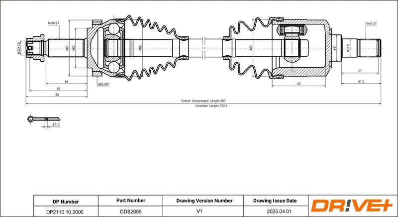 Drive Shaft Dr!ve+ DP2110.10.2006