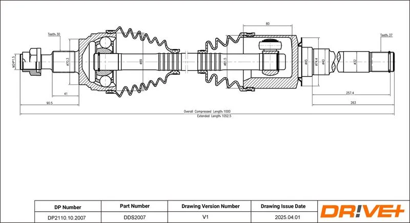 Drive Shaft Dr!ve+ DP2110.10.2007