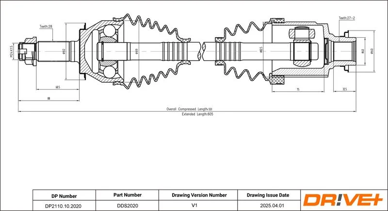 Drive Shaft Dr!ve+ DP2110.10.2020