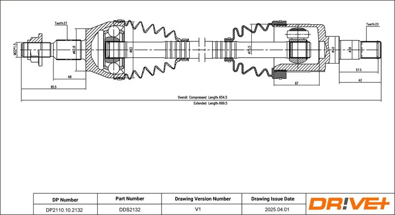 Drive Shaft Dr!ve+ DP2110.10.2132