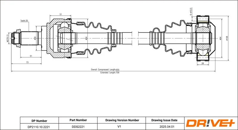Drive Shaft Dr!ve+ DP2110.10.2221