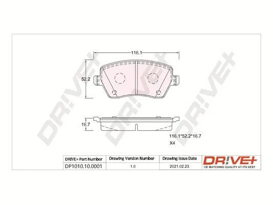 Conjunto de pastilhas de travão de disco Dr!ve+ DP1010.10.0001