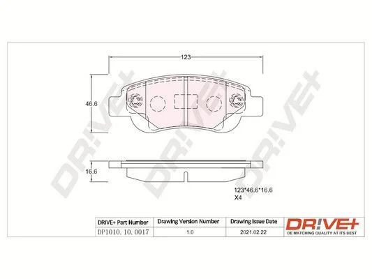 Conjunto de pastilhas de travão de disco Dr!ve+ DP1010.10.0017