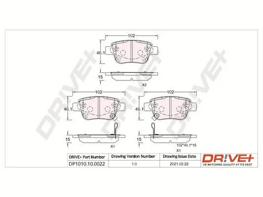 Conjunto de pastilhas de travão de disco Dr!ve+ DP1010.10.0022