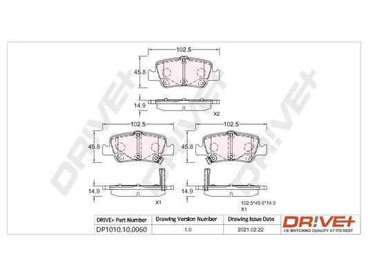 Conjunto de pastilhas de travão de disco Dr!ve+ DP1010.10.0060