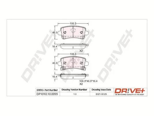 Conjunto de pastilhas de travão de disco Dr!ve+ DP1010.10.0099
