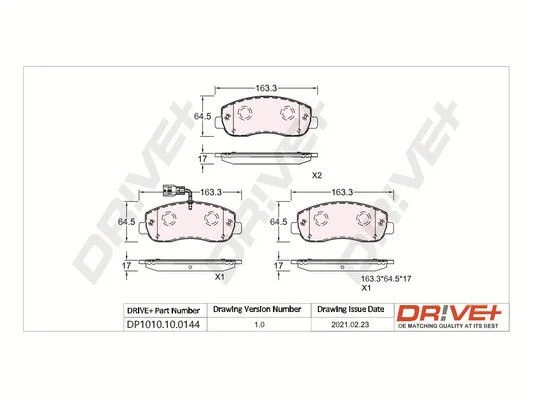 Conjunto de pastilhas de travão de disco Dr!ve+ DP1010.10.0144
