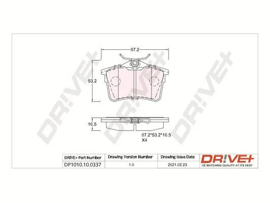 Conjunto de pastilhas de travão de disco Dr!ve+ DP1010.10.0337