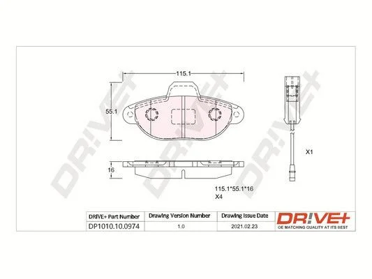Conjunto de pastilhas de travão de disco Dr!ve+ DP1010.10.0974