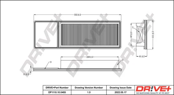 Air Filter Dr!ve+ DP1110.10.0465