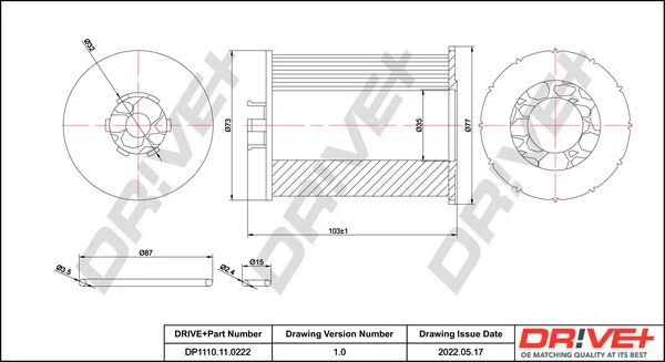 Oil Filter Dr!ve+ DP1110.11.0222