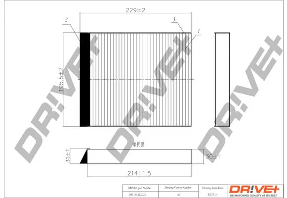 Filter, cabin air Dr!ve+ DP1110.12.0024