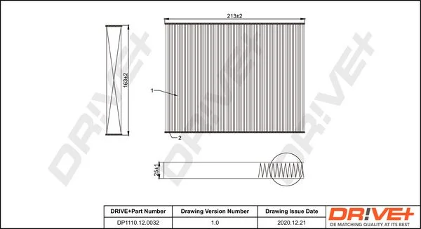 Filter, cabin air Dr!ve+ DP1110.12.0032