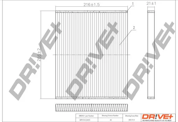 Filter, cabin air Dr!ve+ DP1110.12.0055