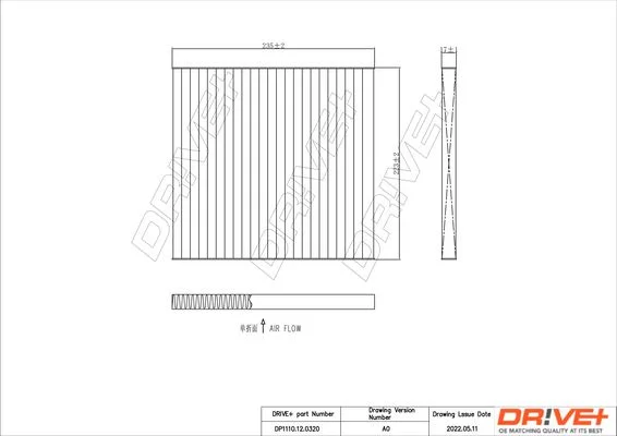 Filter, cabin air Dr!ve+ DP1110.12.0320