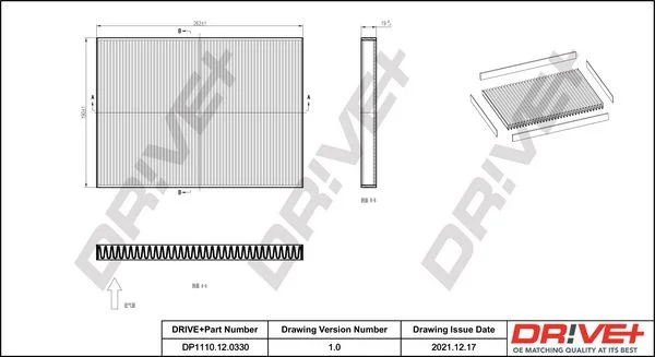 Filter, cabin air Dr!ve+ DP1110.12.0330