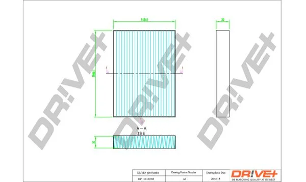 Filter, cabin air Dr!ve+ DP1110.12.0358