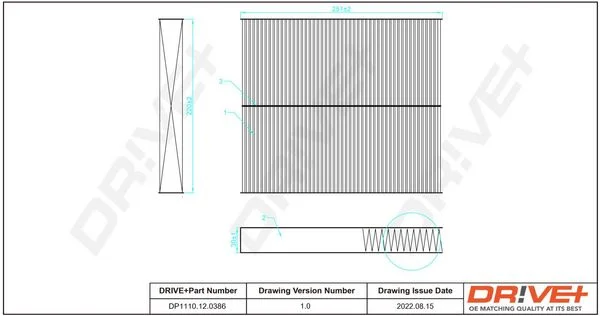 Filter, cabin air Dr!ve+ DP1110.12.0386