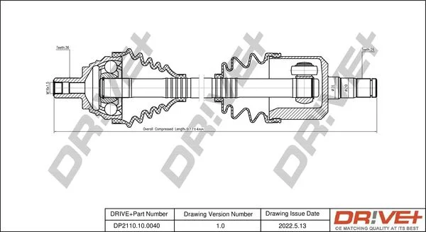 Drive Shaft Dr!ve+ DP2110.10.0040
