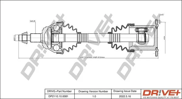 Drive Shaft Dr!ve+ DP2110.10.0081
