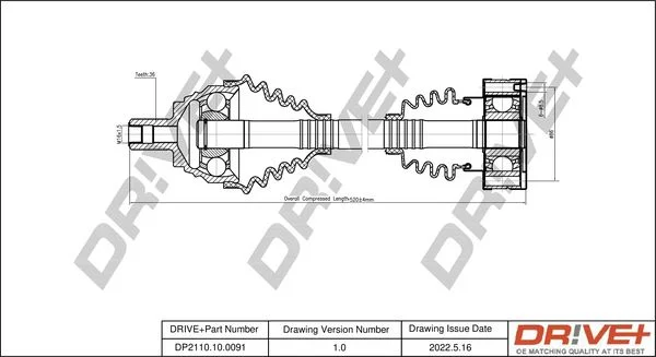 Drive Shaft Dr!ve+ DP2110.10.0091