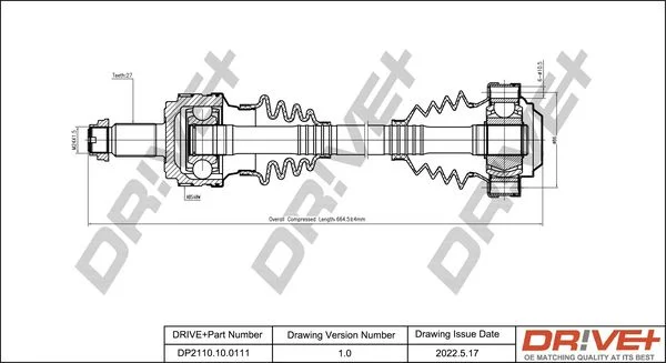 Drive Shaft Dr!ve+ DP2110.10.0111