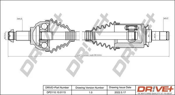 Drive Shaft Dr!ve+ DP2110.10.0115